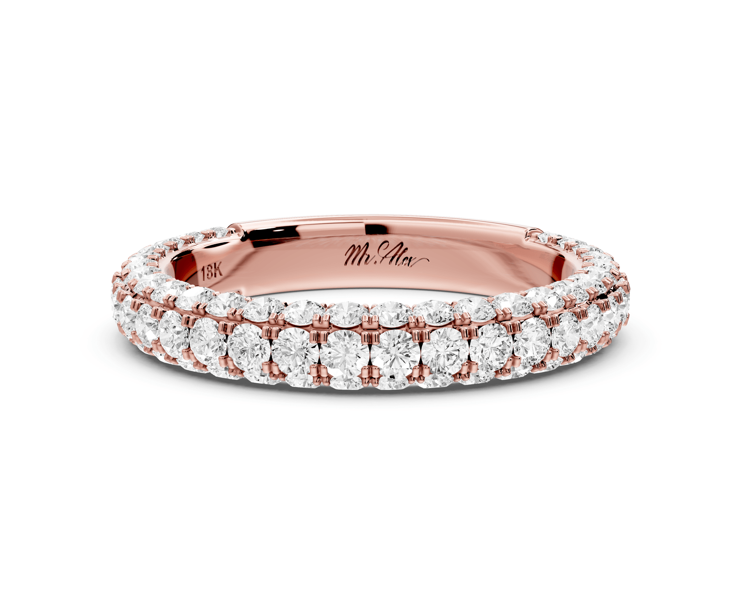 Clarissa - 18k rose gold Double Row Diamond Eternity Band Ring - Mr. Alex Jewelry