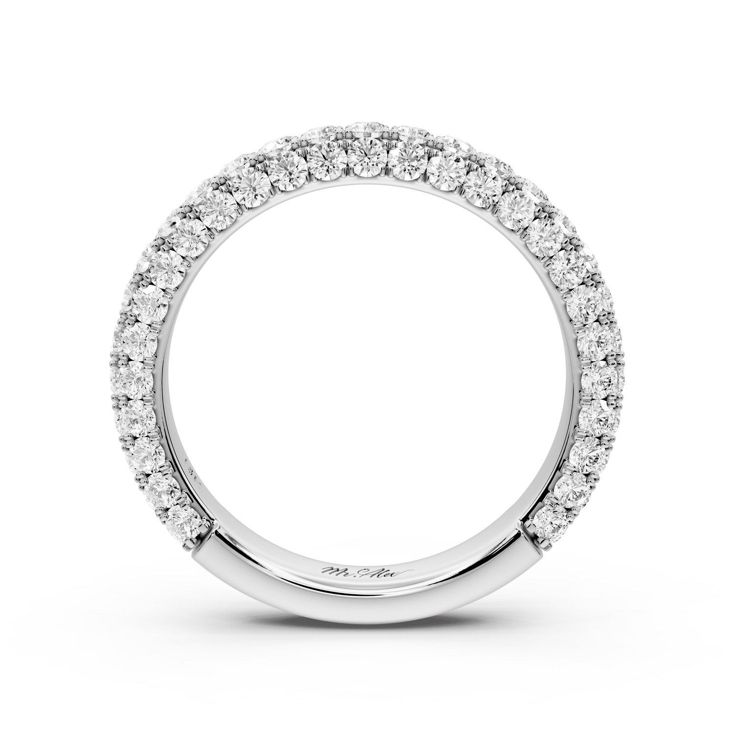 Clarissa - 18k white gold Double Row Diamond Eternity Band Ring - Mr. Alex Jewelry