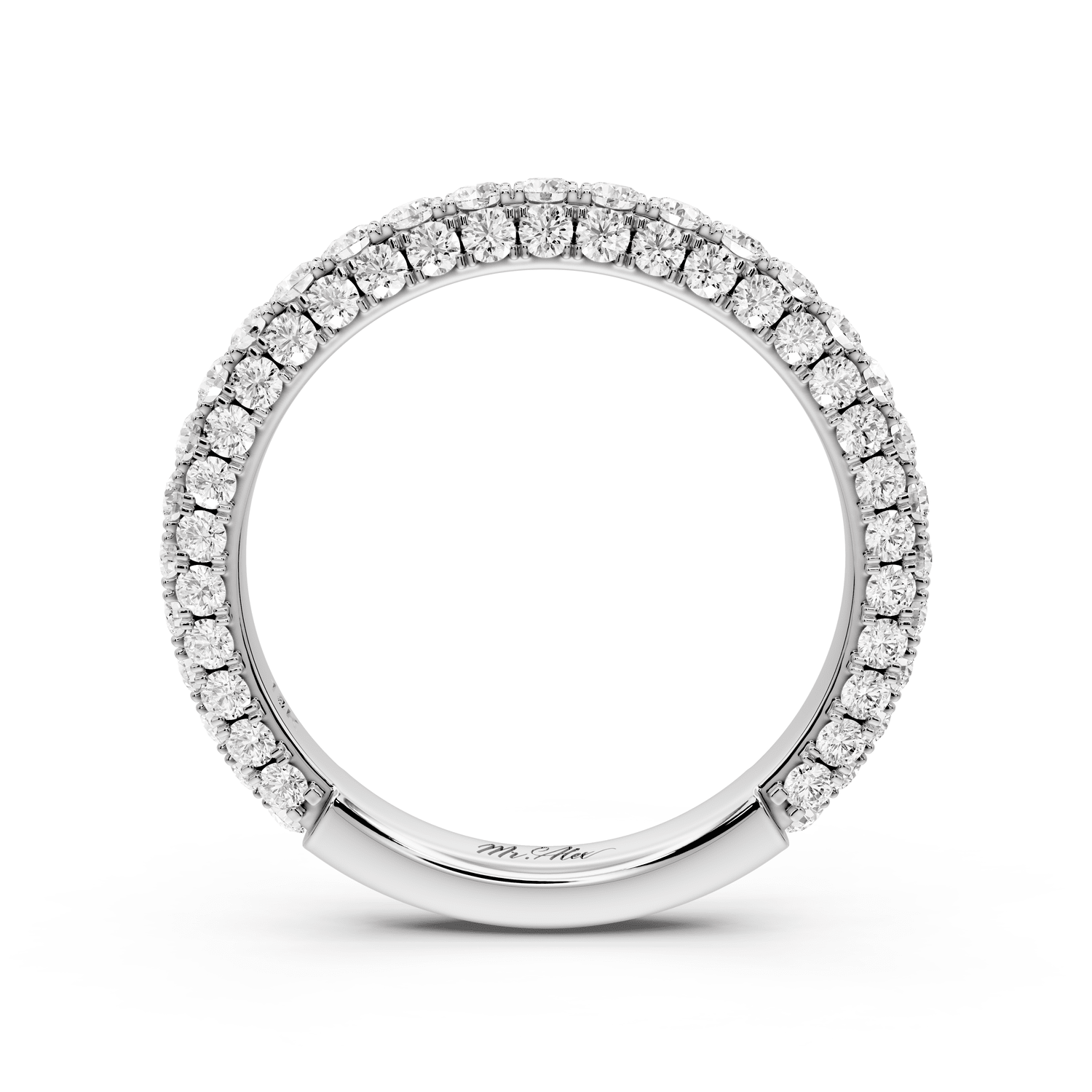 Clarissa - 18k white gold Double Row Diamond Eternity Band Ring - Mr. Alex Jewelry