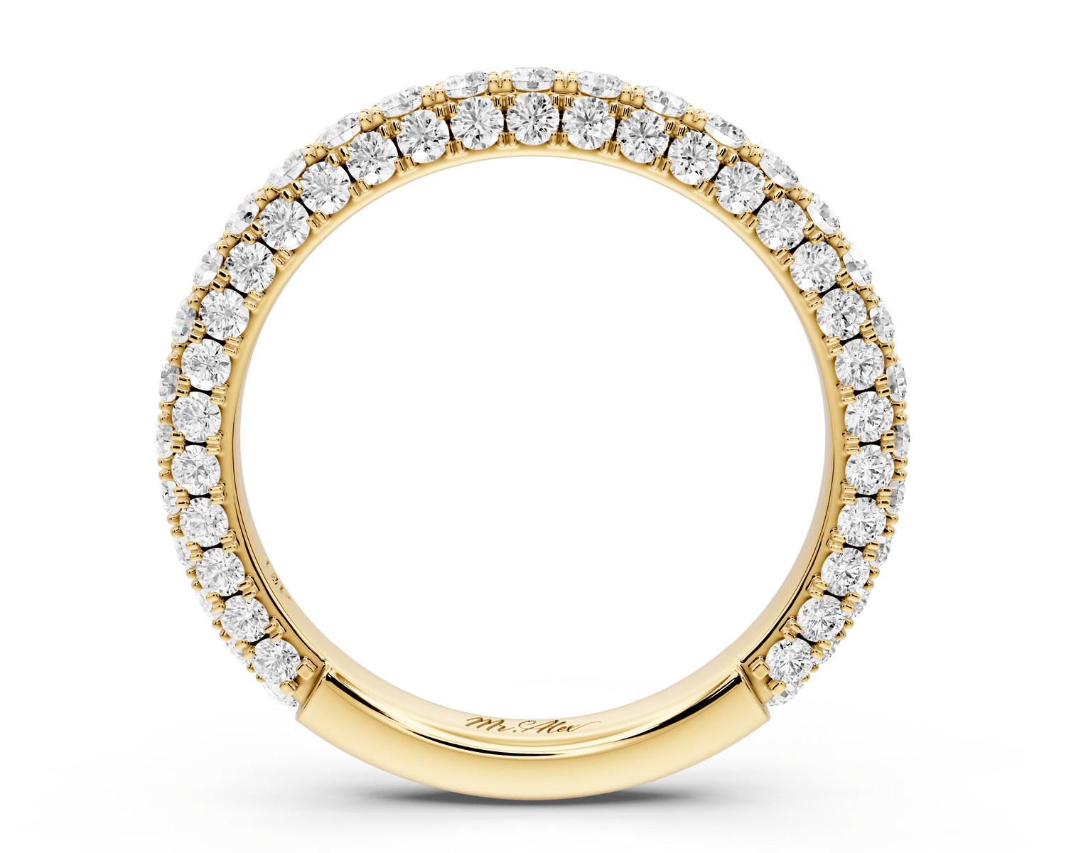 Clarissa - 18k yellow gold Double Row Diamond Eternity Band Ring - Mr. Alex Jewelry