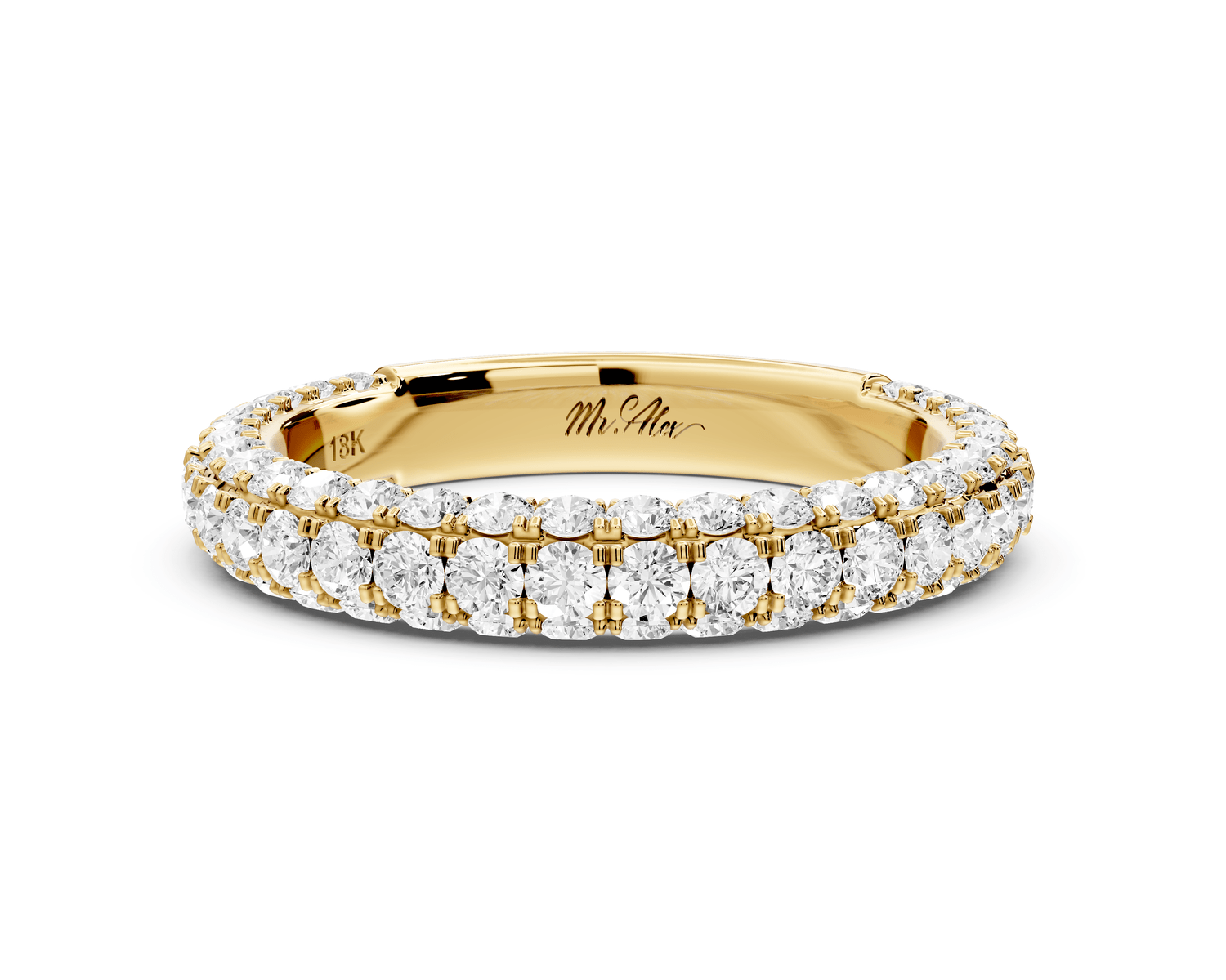 Clarissa - 18k yellow gold Double Row Diamond Eternity Band Ring - Mr. Alex Jewelry