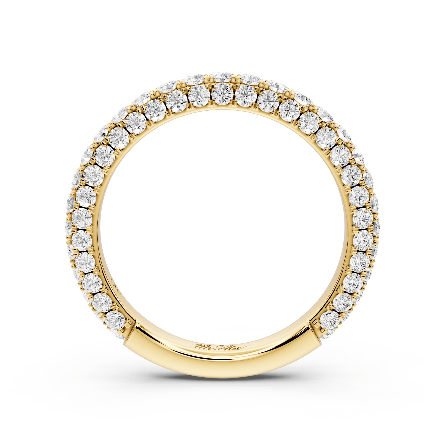 Clarissa - 18k yellow gold Double Row Diamond Eternity Band Ring - Mr. Alex Jewelry