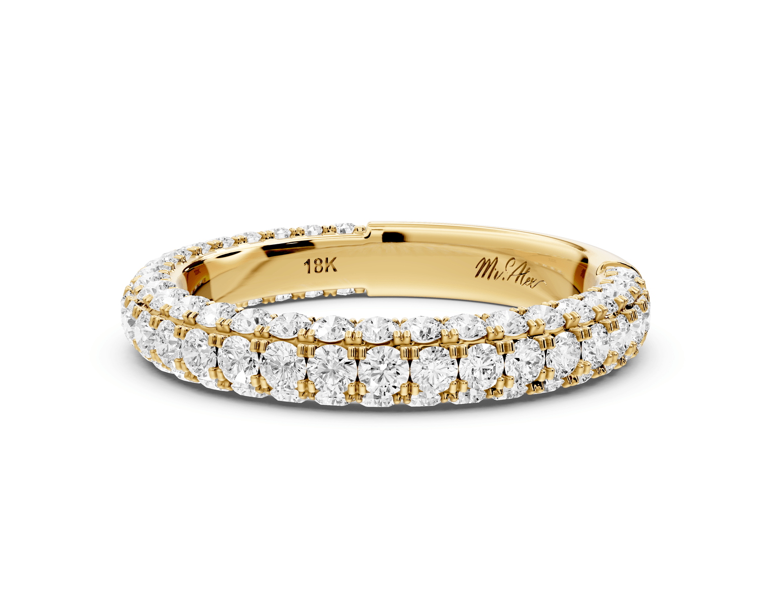Clarissa - 18k yellow gold Double Row Diamond Eternity Band Ring - Mr. Alex Jewelry