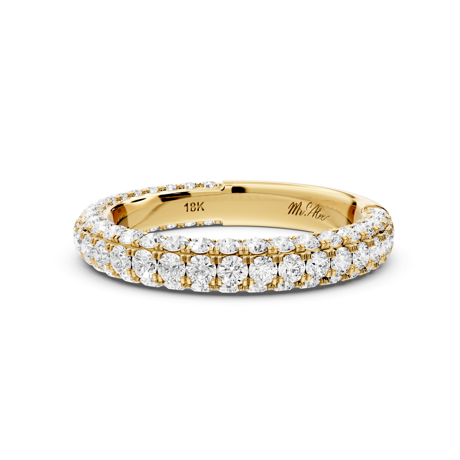 Clarissa - 18k yellow gold Double Row Diamond Eternity Band Ring - Mr. Alex Jewelry