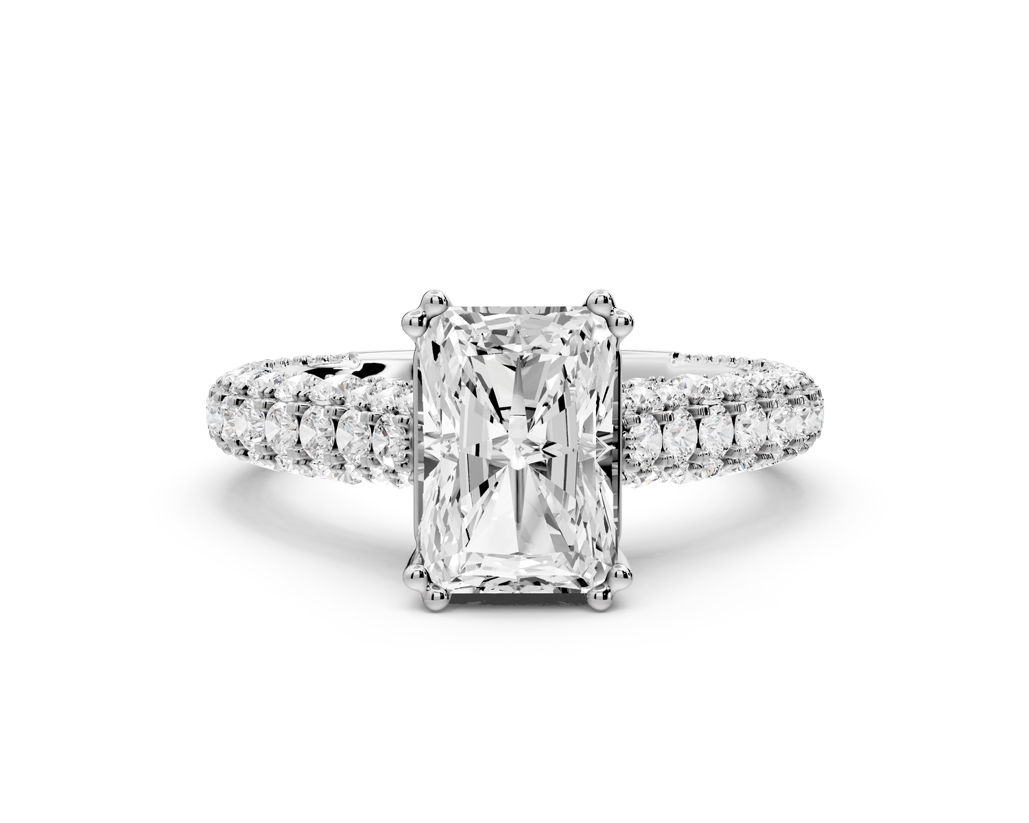 Clarissa - 2ct emerald Engagement Ring 14k white gold - Mr. Alex Jewelry