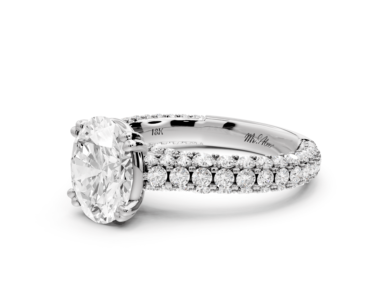 Clarissa - 2ct oval Engagement Ring 14k white gold - Mr. Alex Jewelry