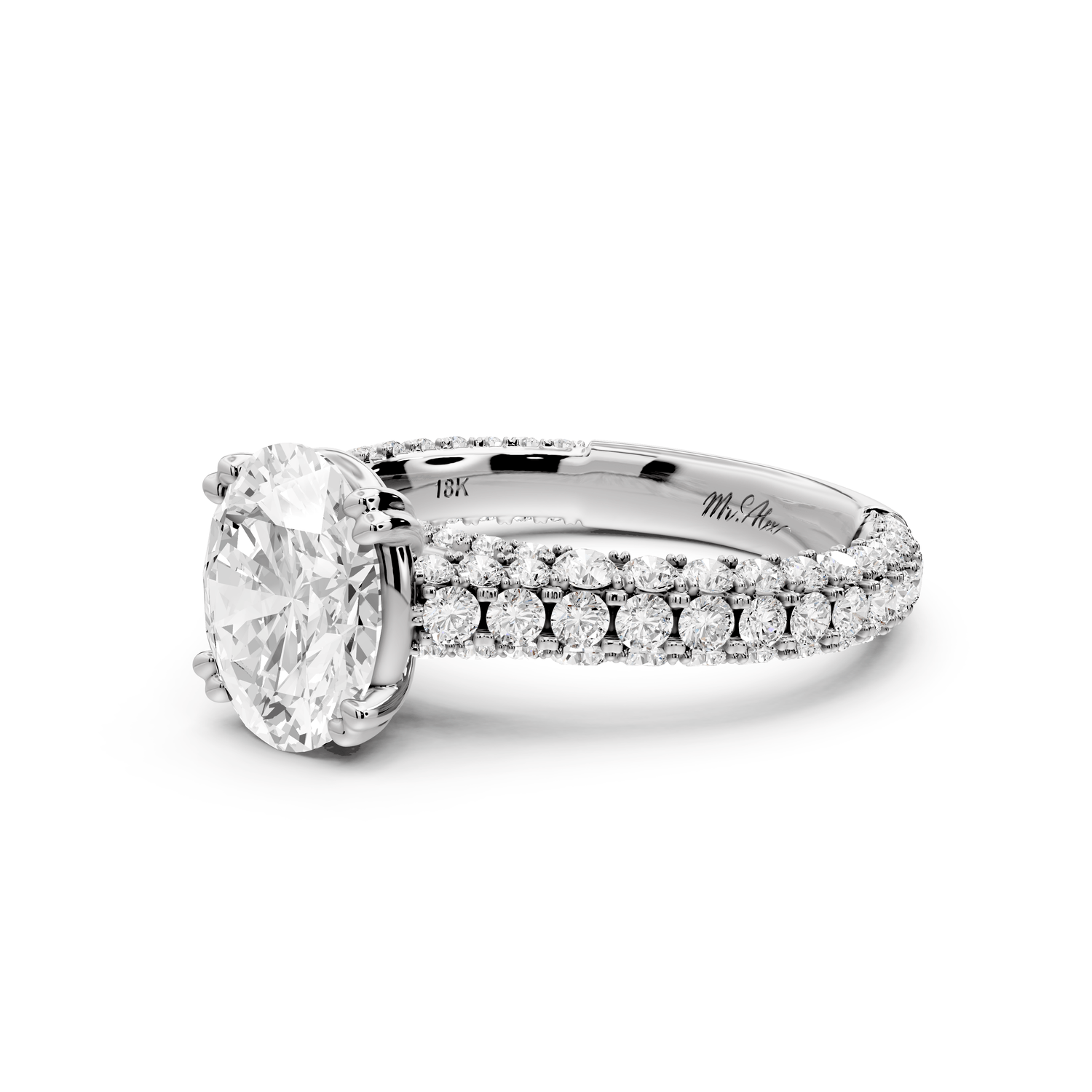 Clarissa - 2ct oval Engagement Ring 18k white gold - Mr. Alex Jewelry