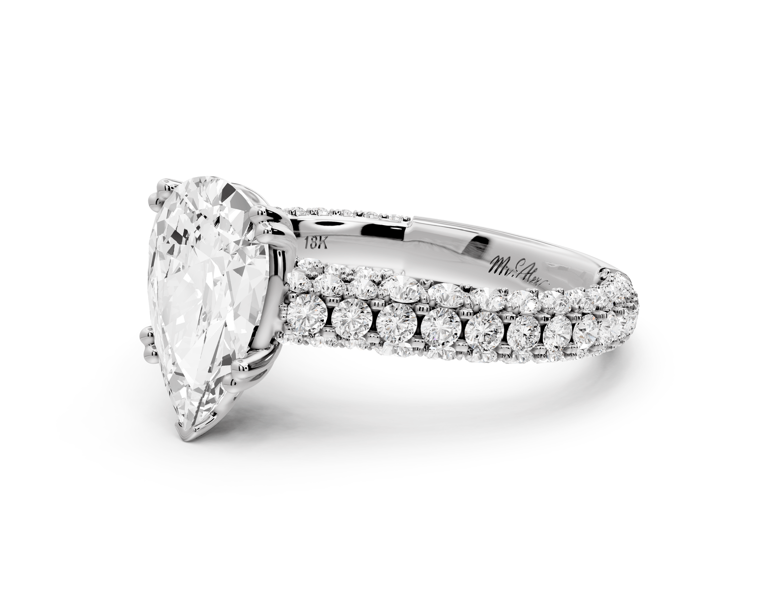 Clarissa - 2ct pear Engagement Ring 14k white gold - Mr. Alex Jewelry