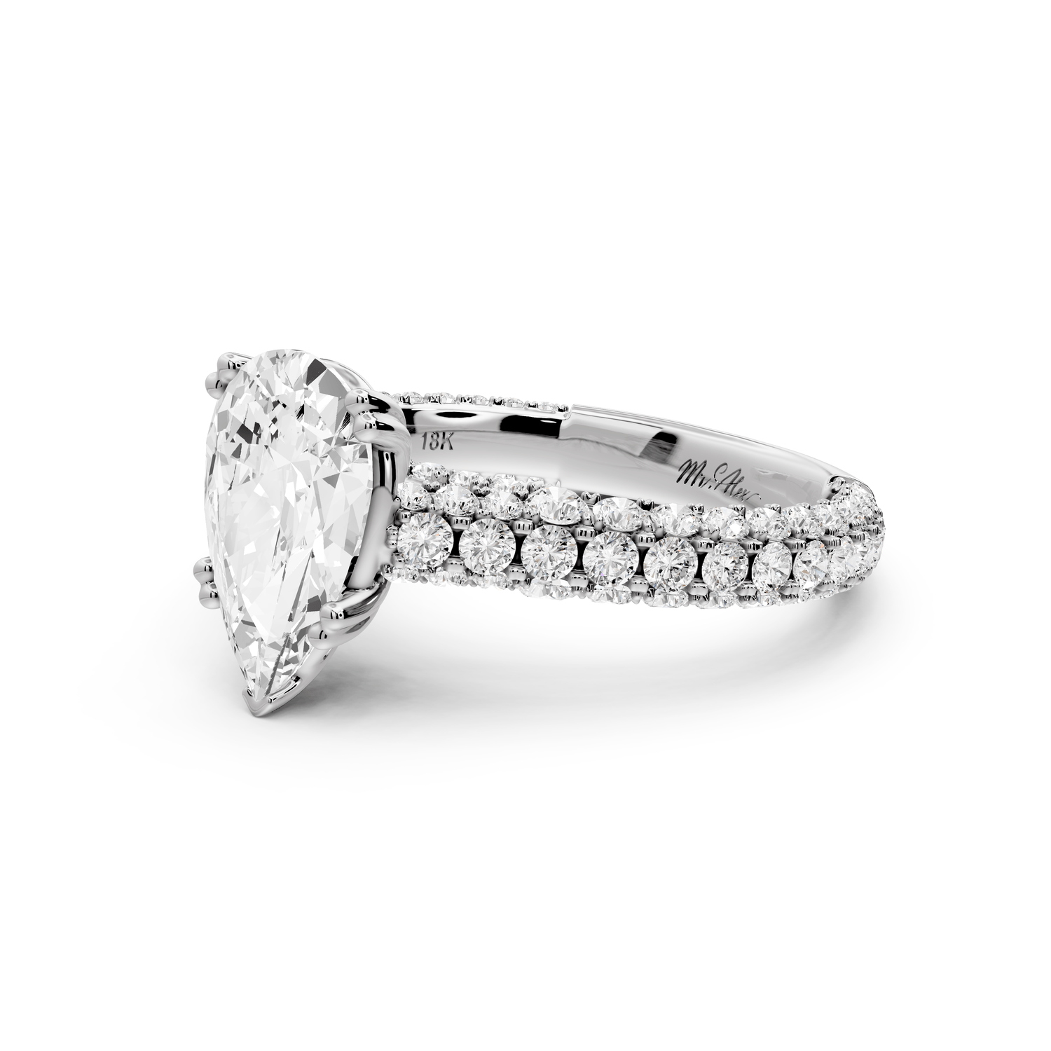 Clarissa - 2ct pear Engagement Ring 14k white gold - Mr. Alex Jewelry