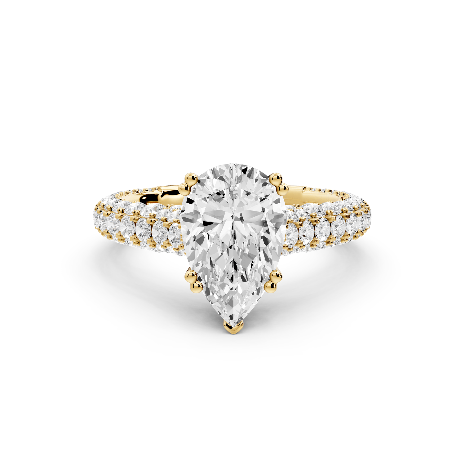 Clarissa - 2ct pear Engagement Ring 18k yellow gold - Mr. Alex Jewelry