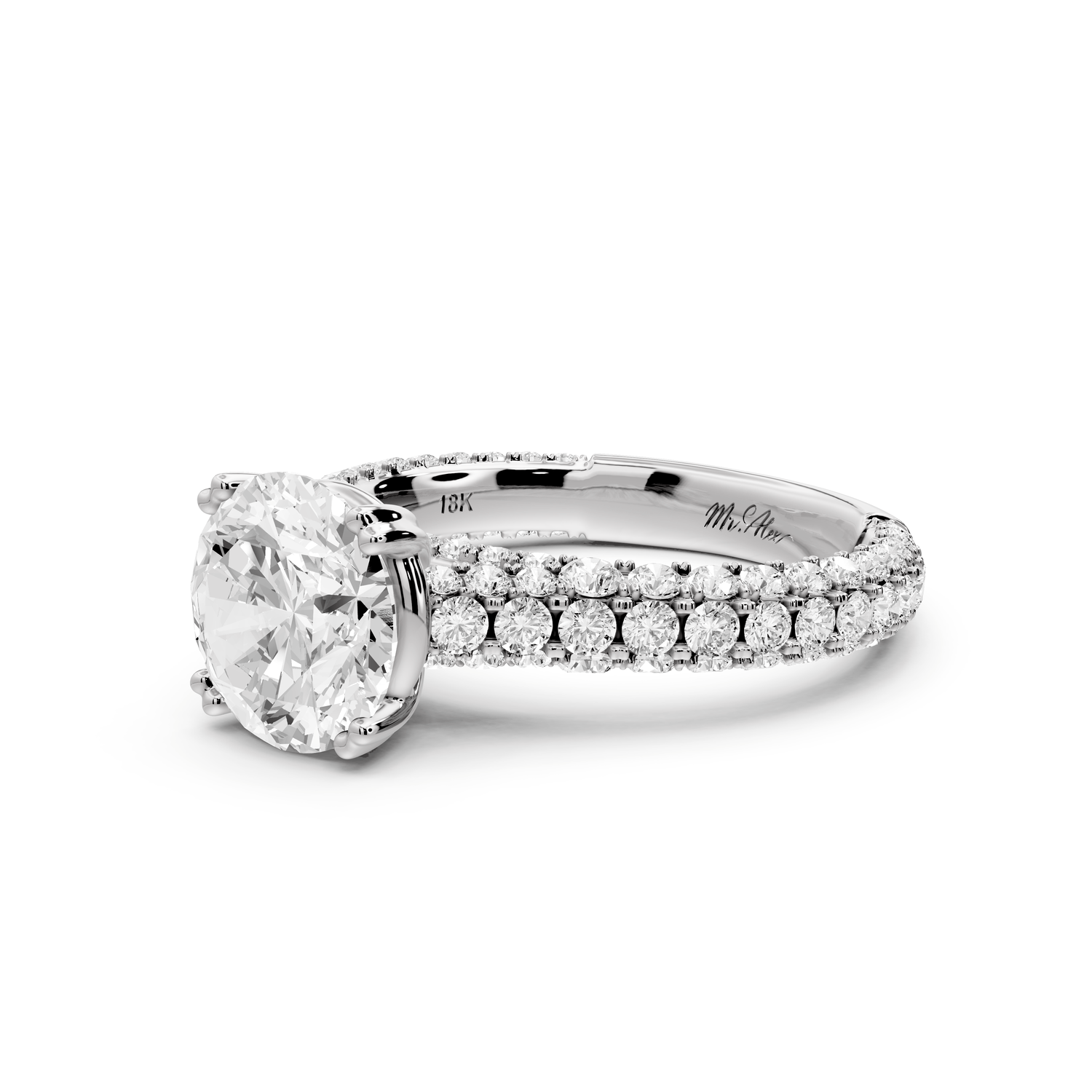 Clarissa - 2ct round Engagement Ring 14k white gold - Mr. Alex Jewelry