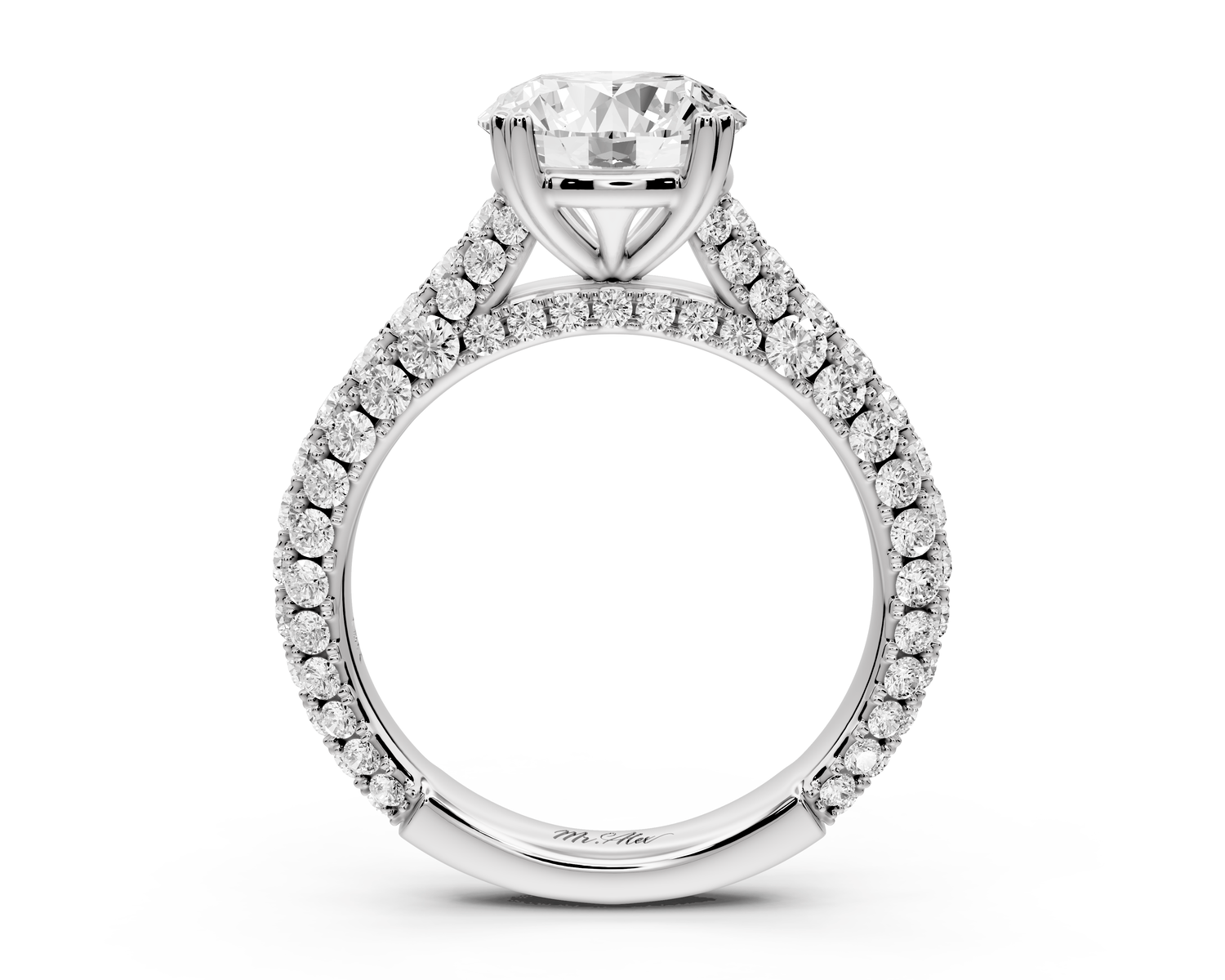 Clarissa - 2ct round Engagement Ring 18k white gold - Mr. Alex Jewelry