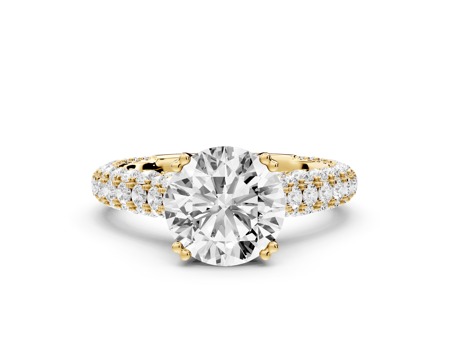 Clarissa - 2ct round Engagement Ring 18k yellow gold - Mr. Alex Jewelry