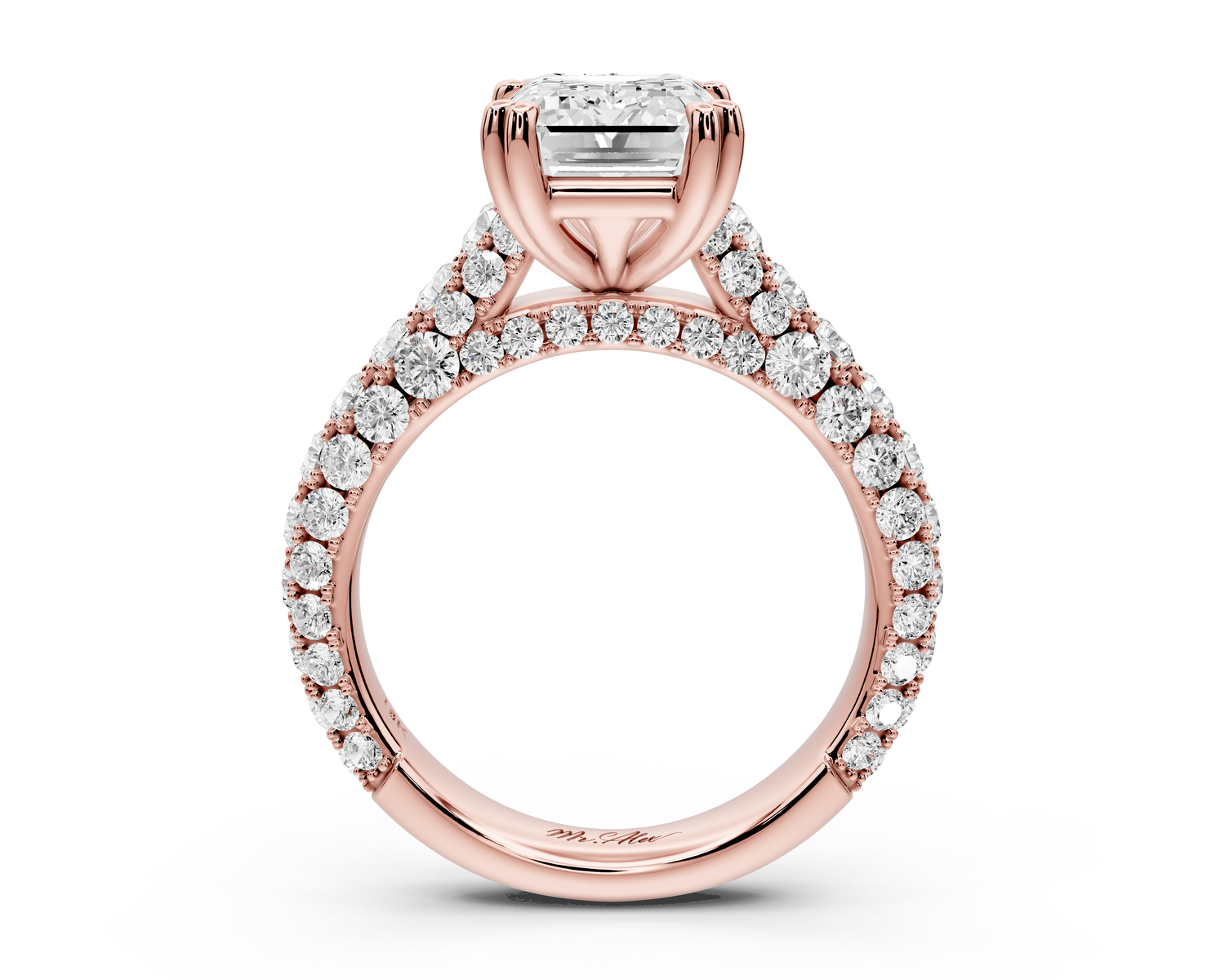 Clarissa - 3ct emerald Engagement Ring 14k rose gold - Mr. Alex Jewelry