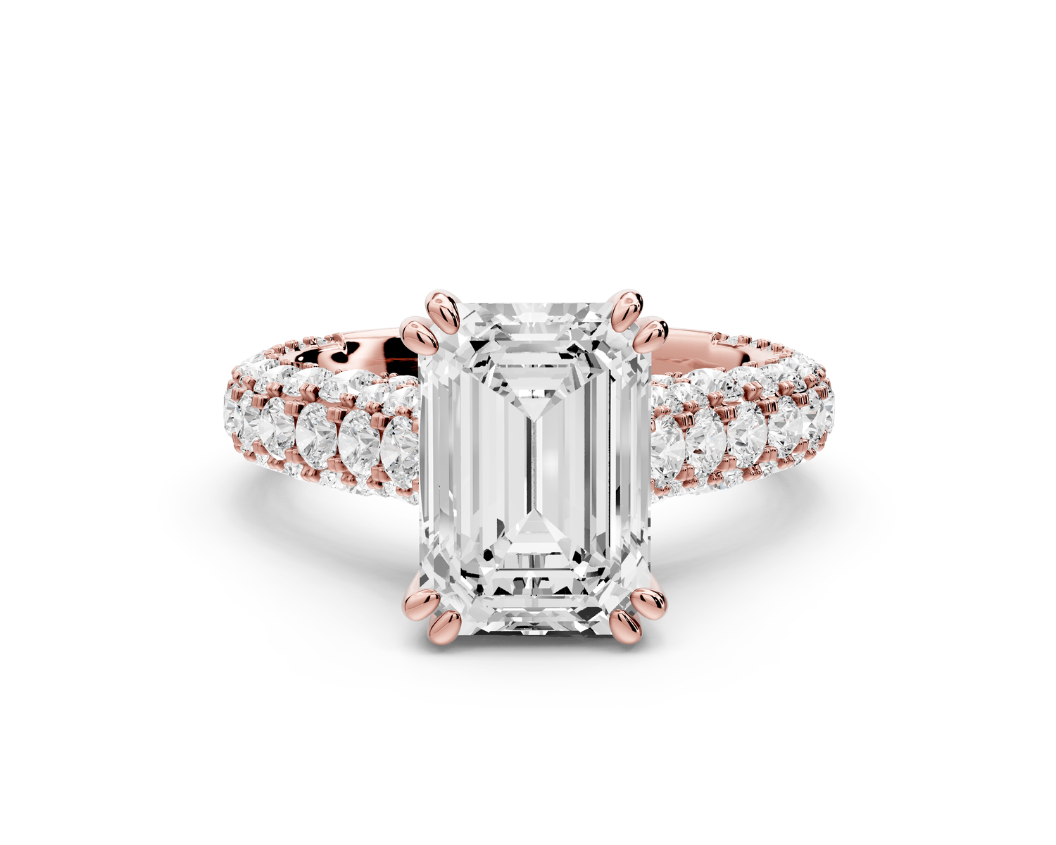 Clarissa - 3ct emerald Engagement Ring 18k rose gold - Mr. Alex Jewelry