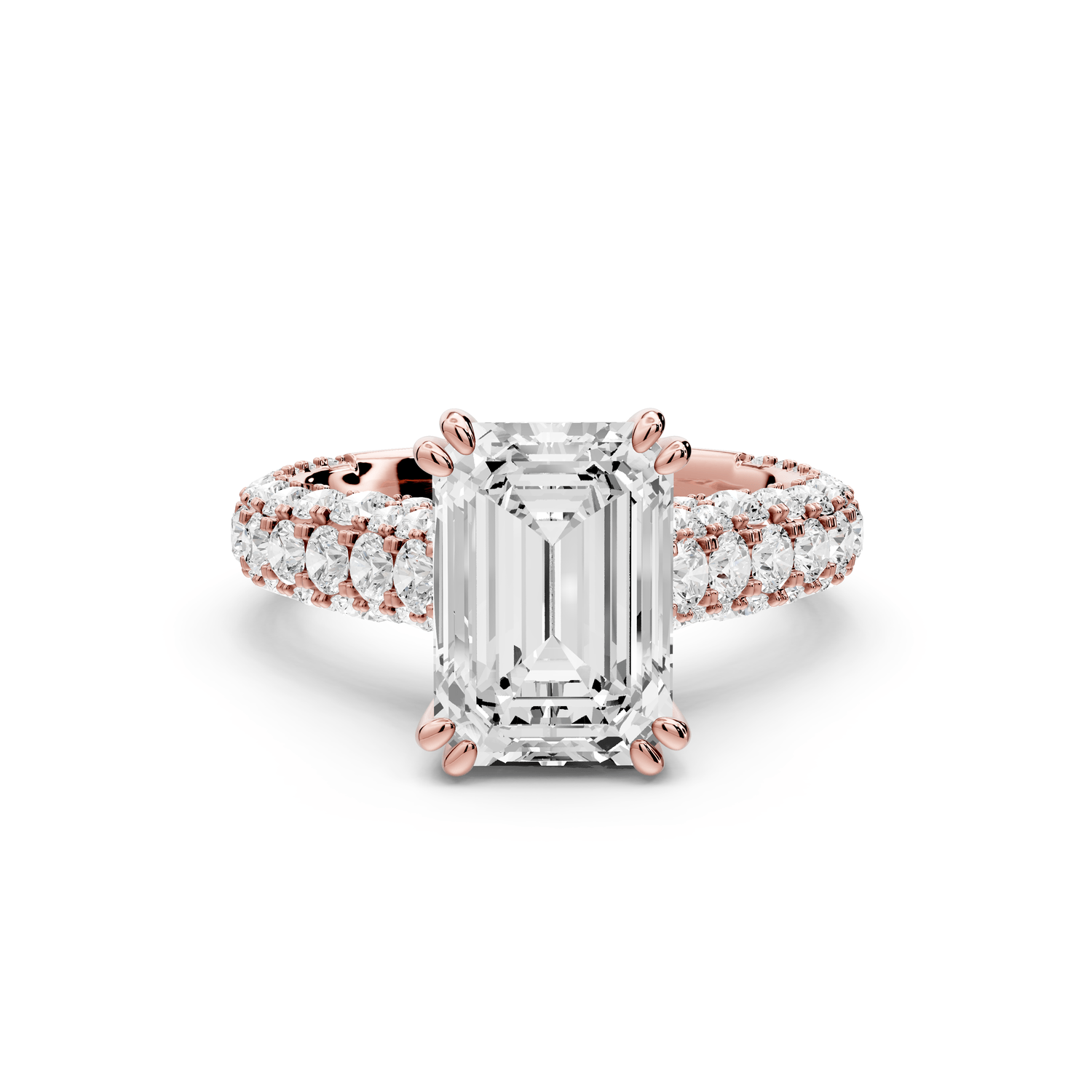 Clarissa - 3ct emerald Engagement Ring 18k rose gold - Mr. Alex Jewelry