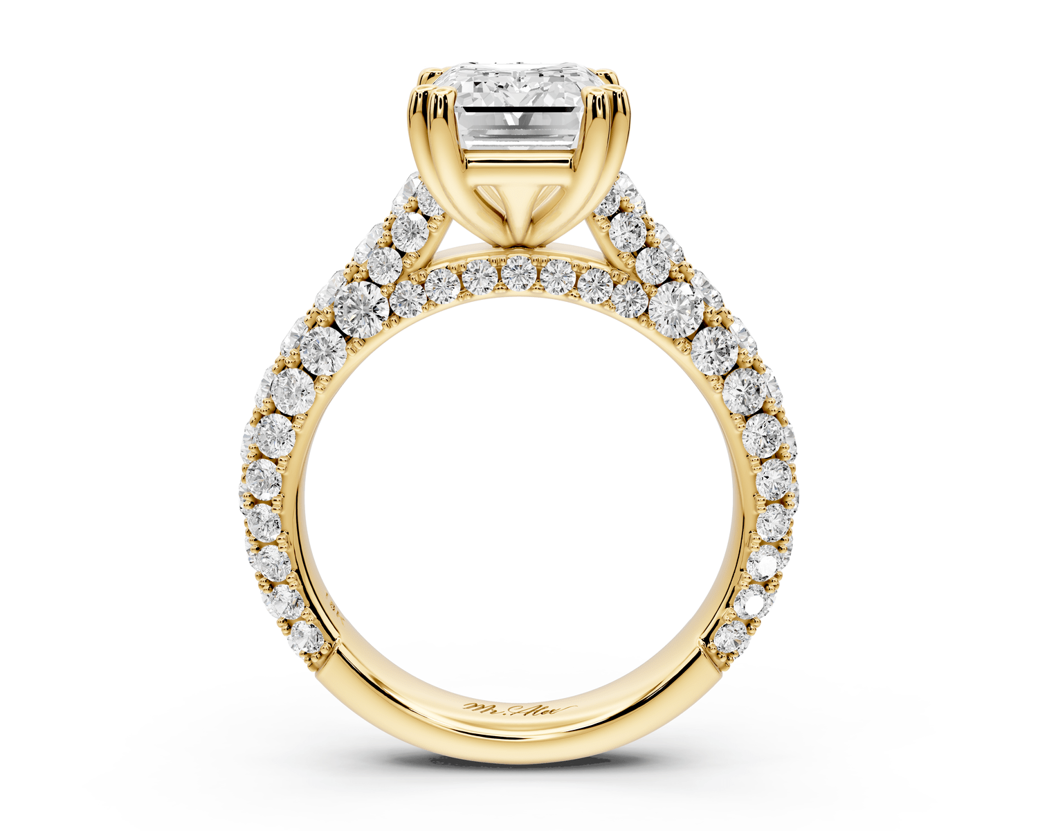 Clarissa - 3ct emerald Engagement Ring 18k yellow gold - Mr. Alex Jewelry