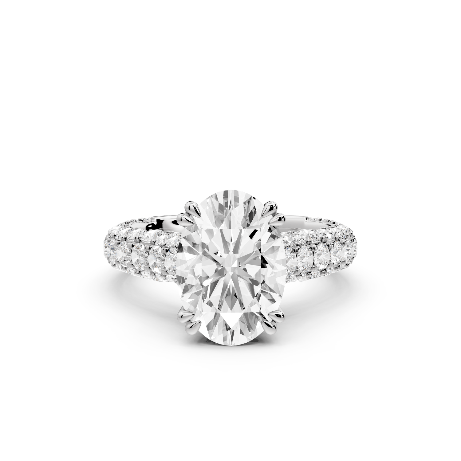 Clarissa - 3ct oval Engagement Ring 14k white gold - Mr. Alex Jewelry