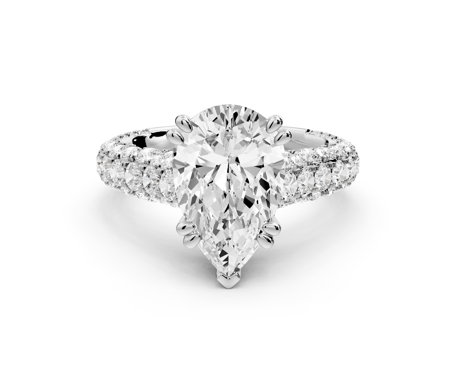Clarissa - 3ct pear Engagement Ring 14k white gold - Mr. Alex Jewelry