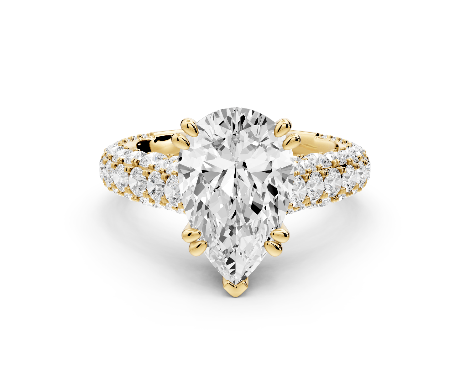 Clarissa - 3ct pear Engagement Ring 18k yellow gold - Mr. Alex Jewelry