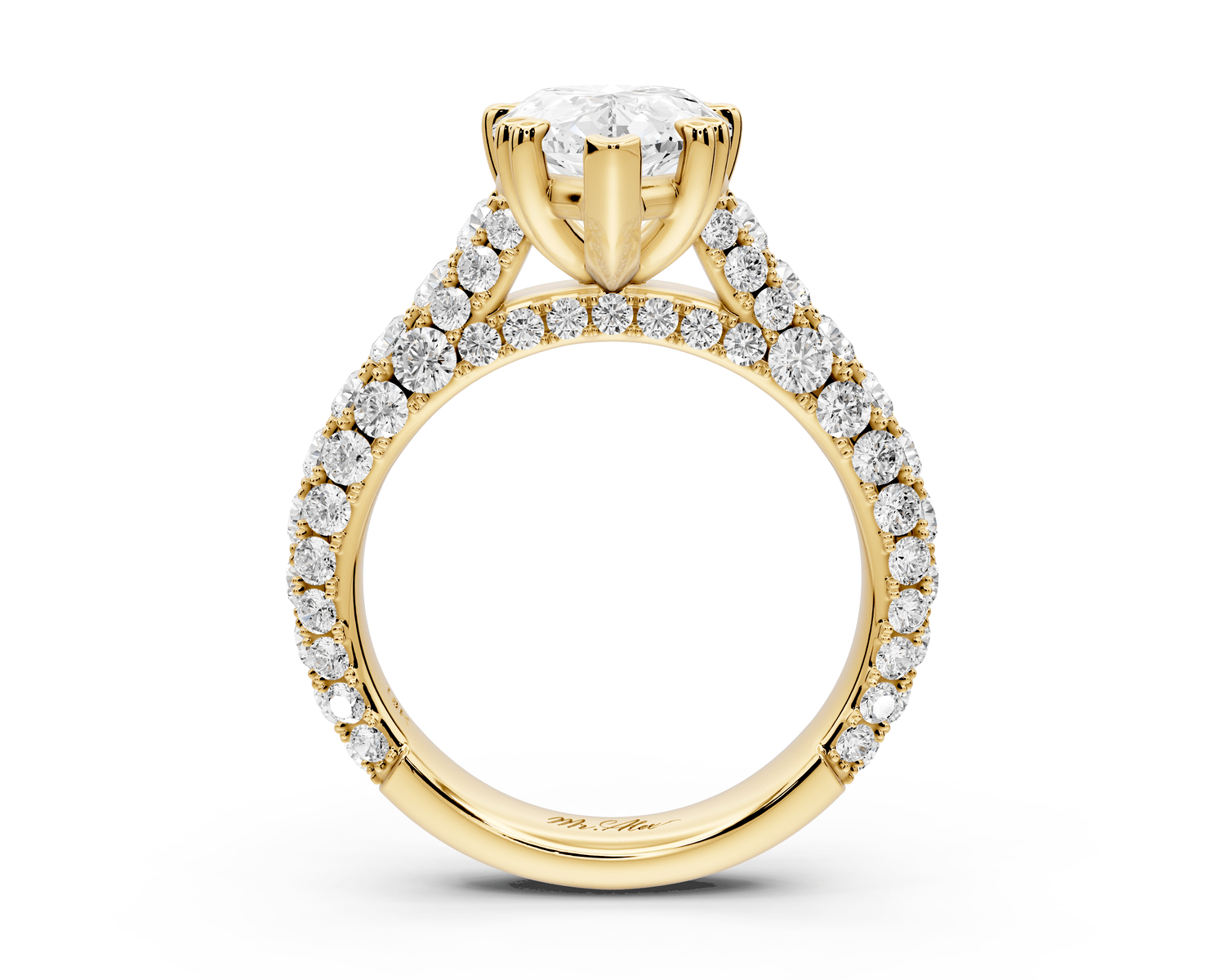 Clarissa - 3ct pear Engagement Ring 18k yellow gold - Mr. Alex Jewelry