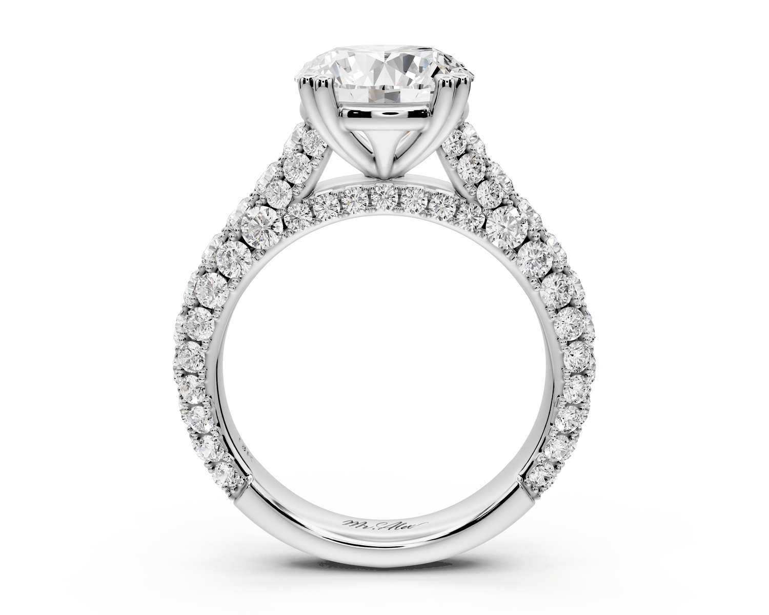 Clarissa - 3ct round Engagement Ring 14k white gold - Mr. Alex Jewelry