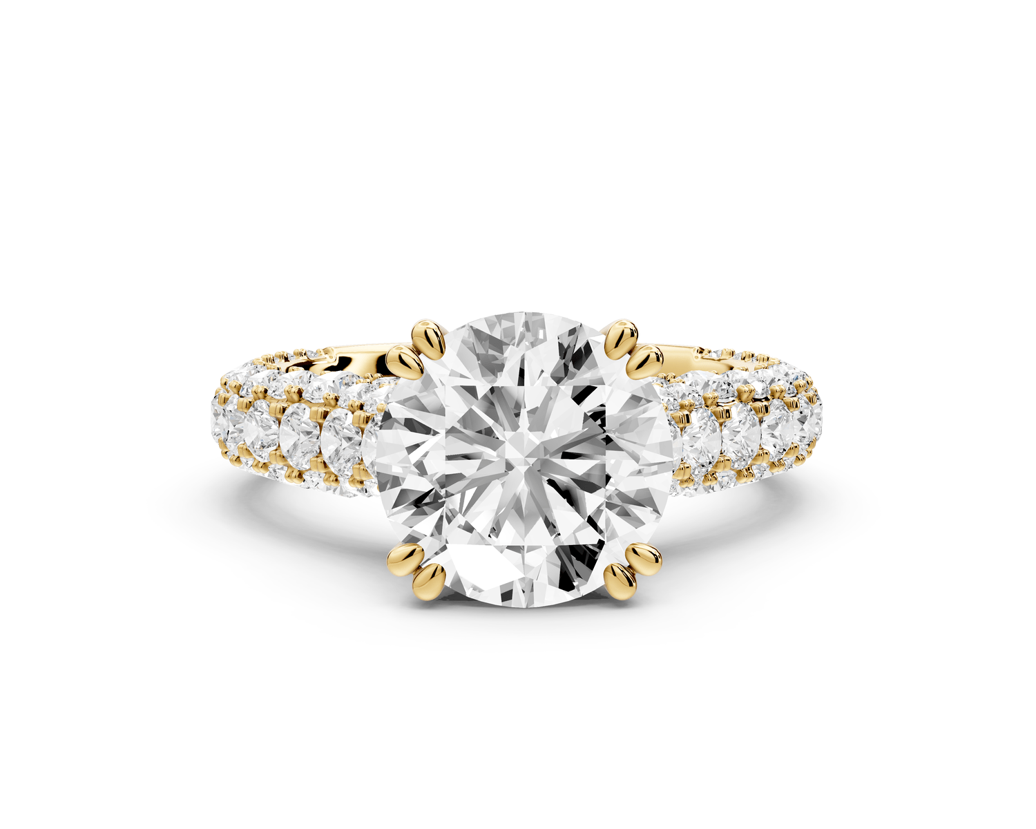 Clarissa - 3ct round Engagement Ring 14k yellow gold - Mr. Alex Jewelry