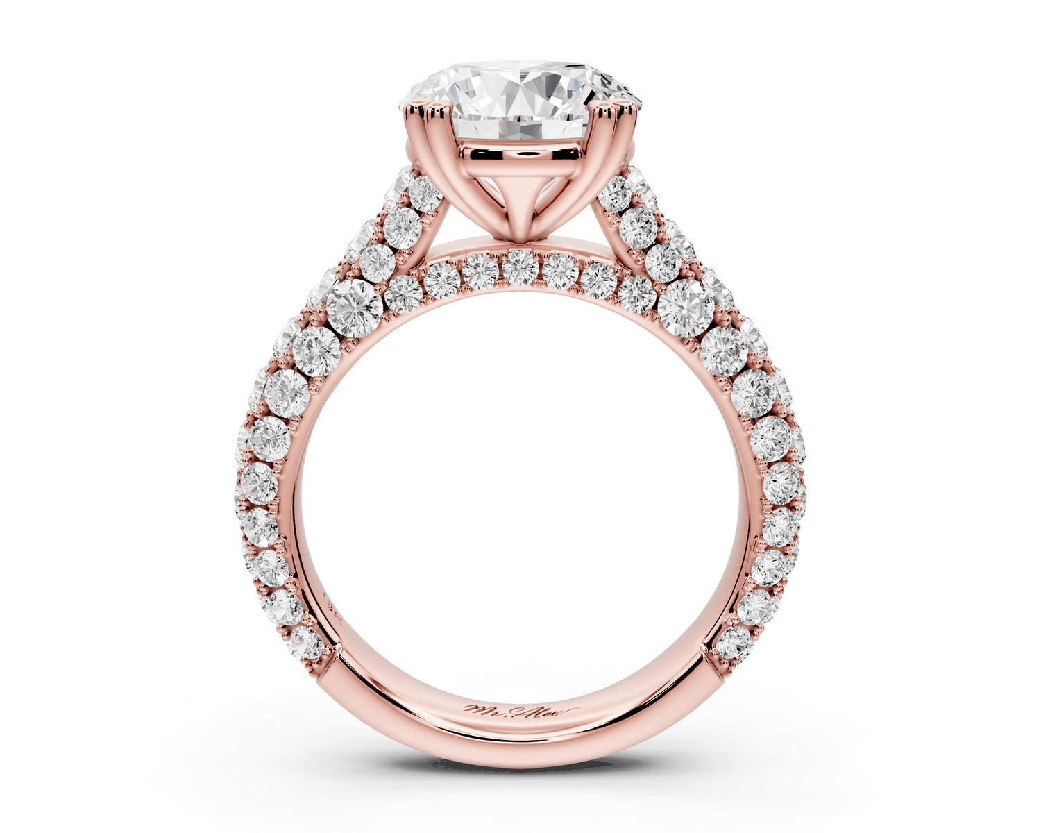 Clarissa - 3ct round Engagement Ring 18k rose gold - Mr. Alex Jewelry