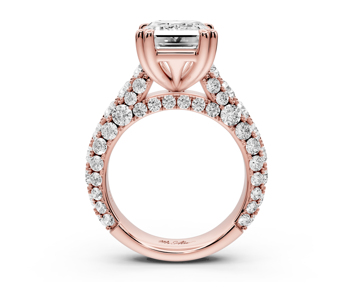 Clarissa - 4ct emerald Engagement Ring 18k rose gold - Mr. Alex Jewelry