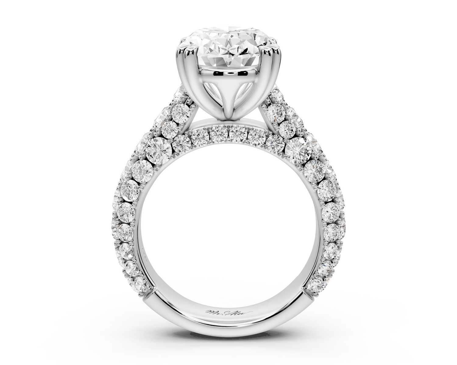 Clarissa - 4ct oval Engagement Ring 14k white gold - Mr. Alex Jewelry