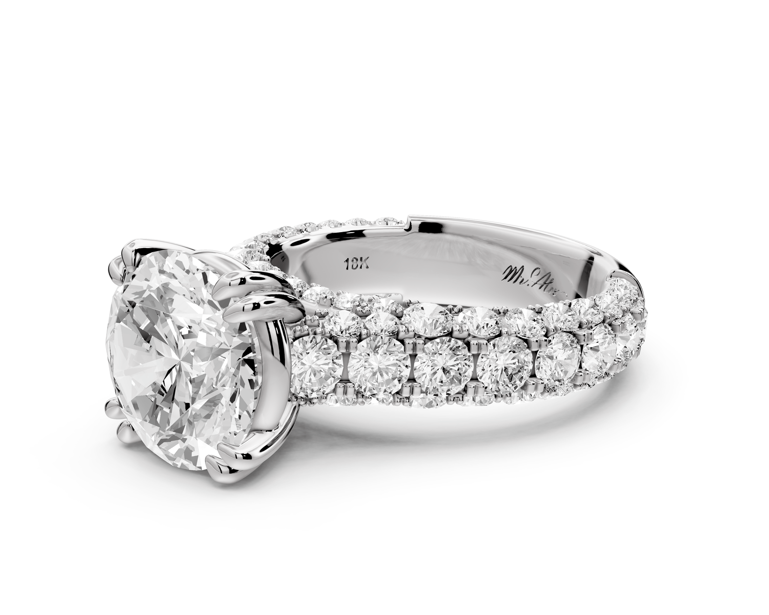 Clarissa - 4ct round Engagement Ring 14k white gold - Mr. Alex Jewelry