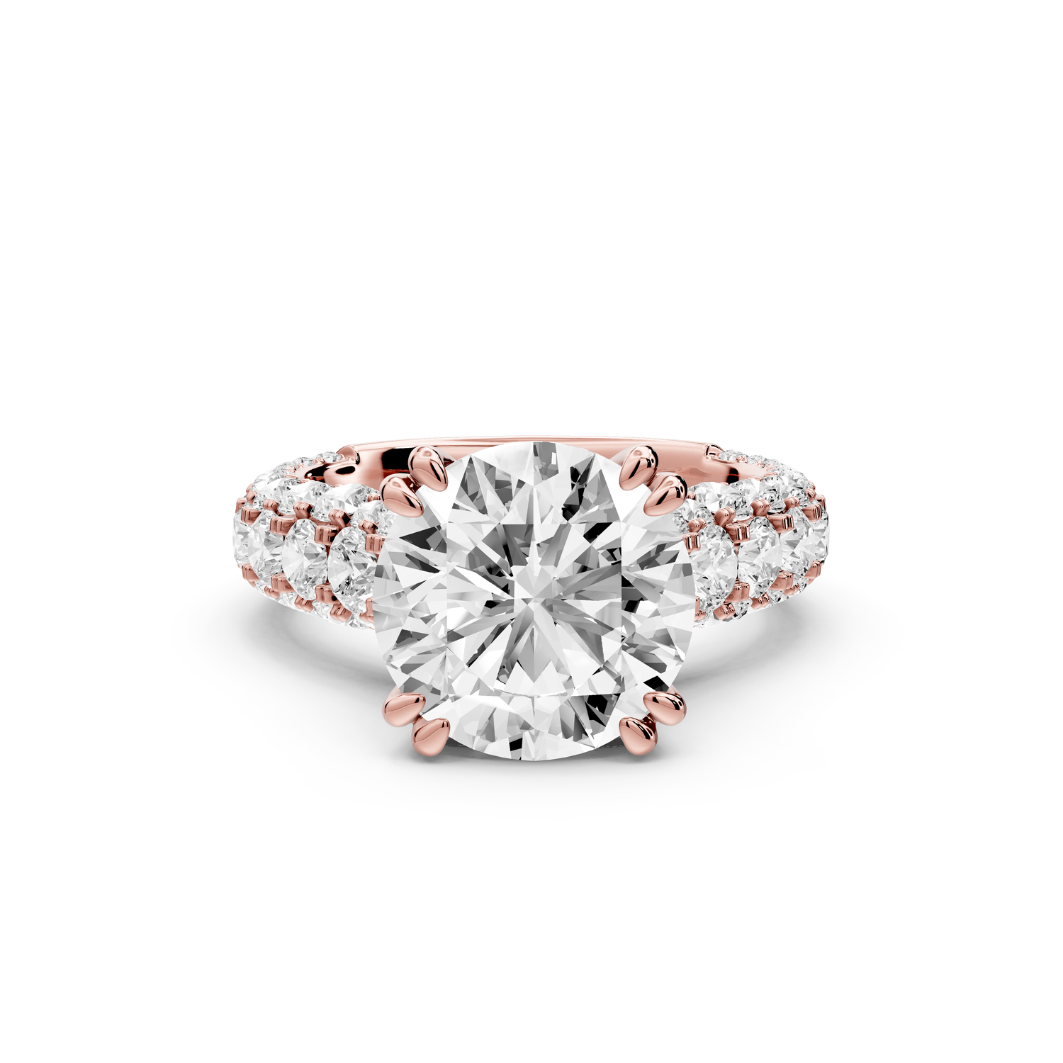 Clarissa - 4ct round Engagement Ring 18k rose gold - Mr. Alex Jewelry