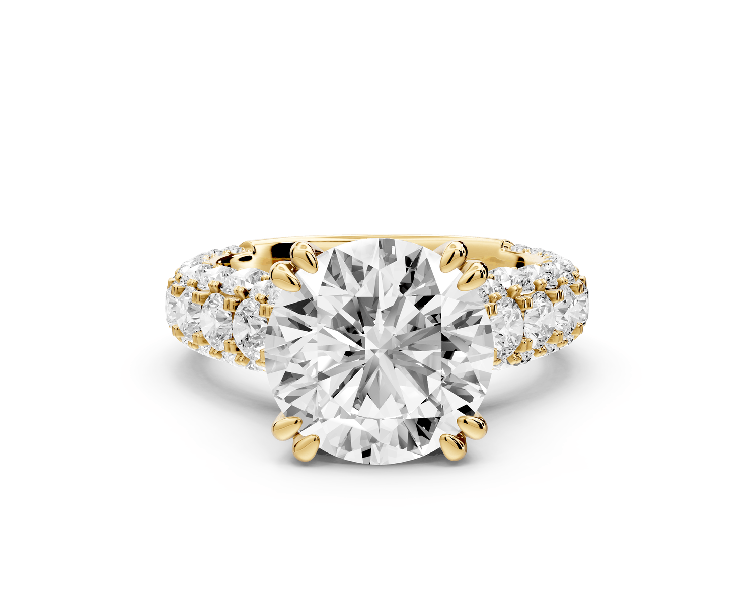 Clarissa - 4ct round Engagement Ring 18k yellow gold - Mr. Alex Jewelry