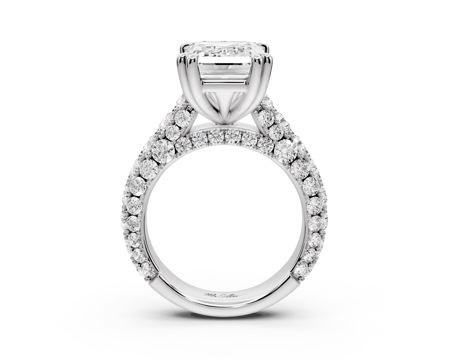 Clarissa - 5ct emerald Engagement Ring 18k white gold - Mr. Alex Jewelry