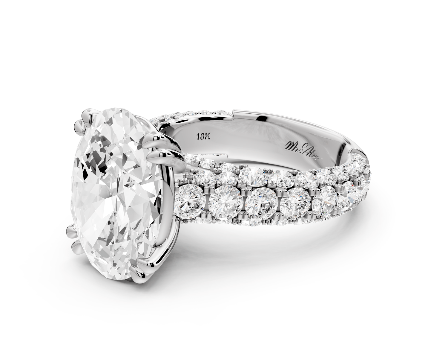 Clarissa - 5ct oval Engagement Ring 14k white gold - Mr. Alex Jewelry