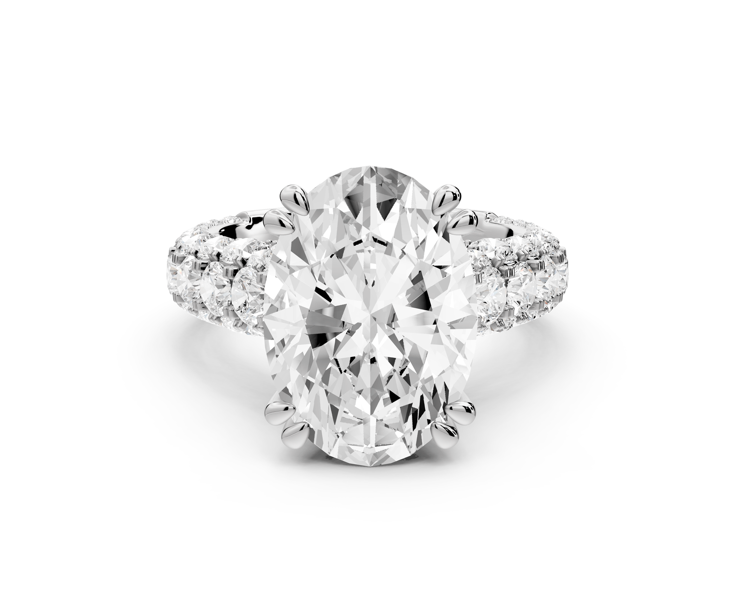 Clarissa - 5ct oval Engagement Ring 18k white gold - Mr. Alex Jewelry