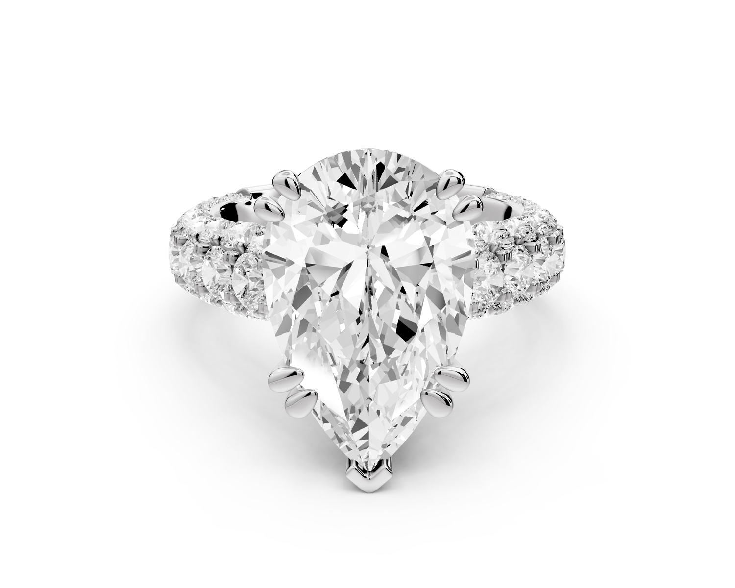 Clarissa - 5ct pear Engagement Ring 14k white gold - Mr. Alex Jewelry
