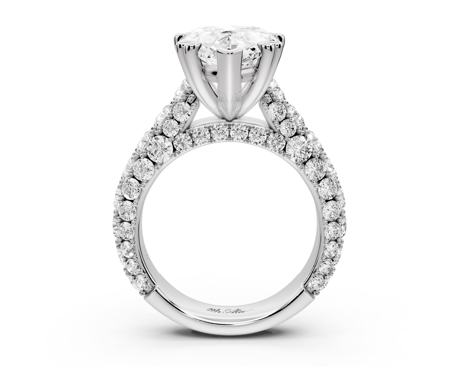 Clarissa - 5ct pear Engagement Ring 18k white gold - Mr. Alex Jewelry