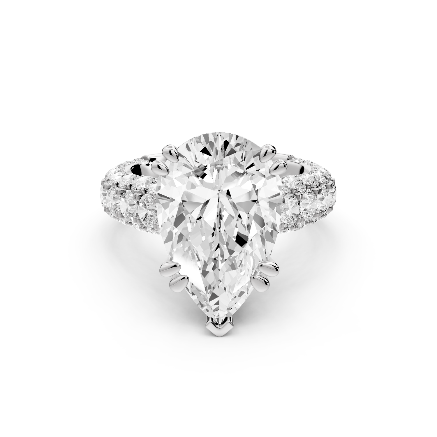 Clarissa - 5ct pear Engagement Ring 18k white gold - Mr. Alex Jewelry