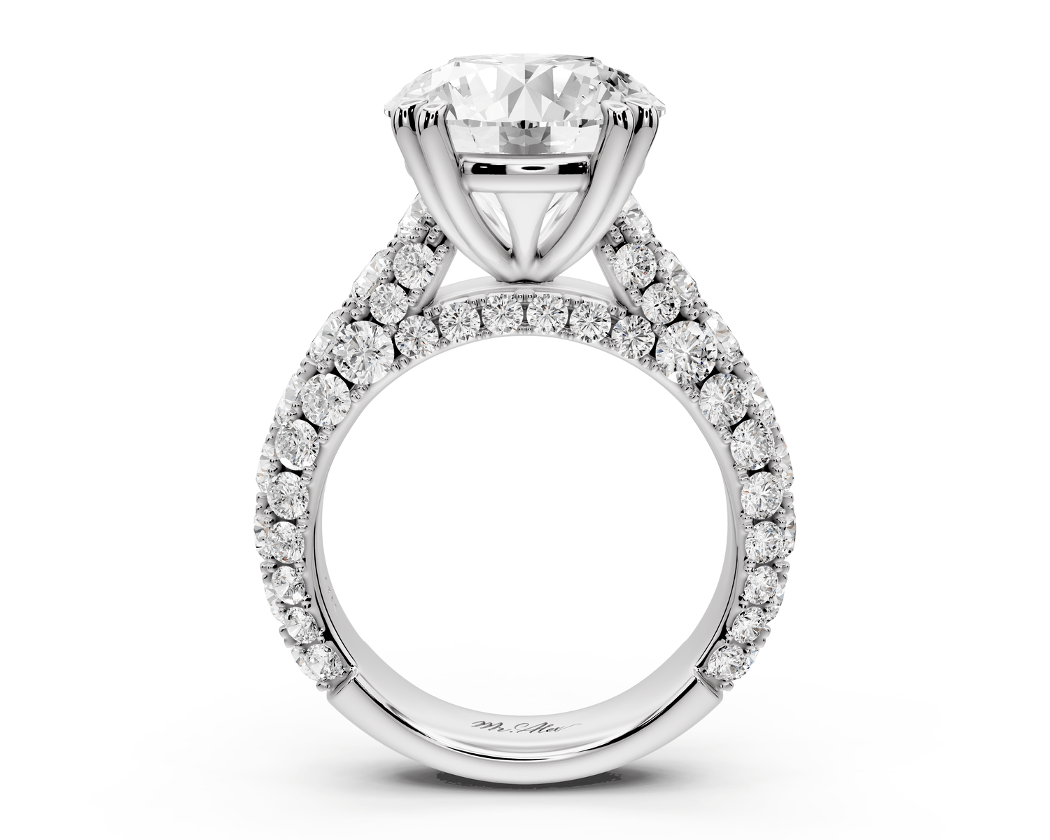 Clarissa - 5ct round Engagement Ring 14k white gold - Mr. Alex Jewelry