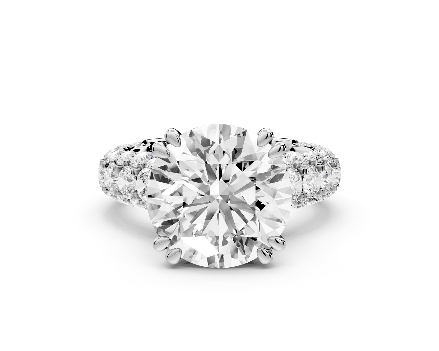 Clarissa - 5ct round Engagement Ring 18k white gold - Mr. Alex Jewelry