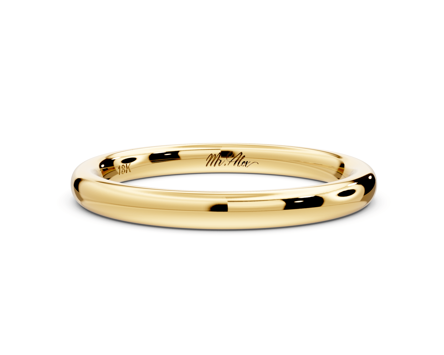 Eliana - 14k yellow gold Minimalist Domed Stackable Wedding Band - Mr. Alex Jewelry