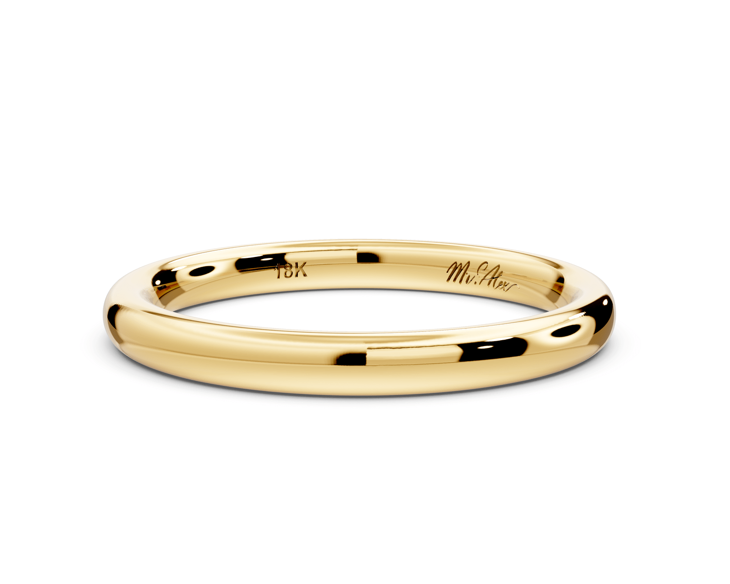 Eliana - 14k yellow gold Minimalist Domed Stackable Wedding Band - Mr. Alex Jewelry