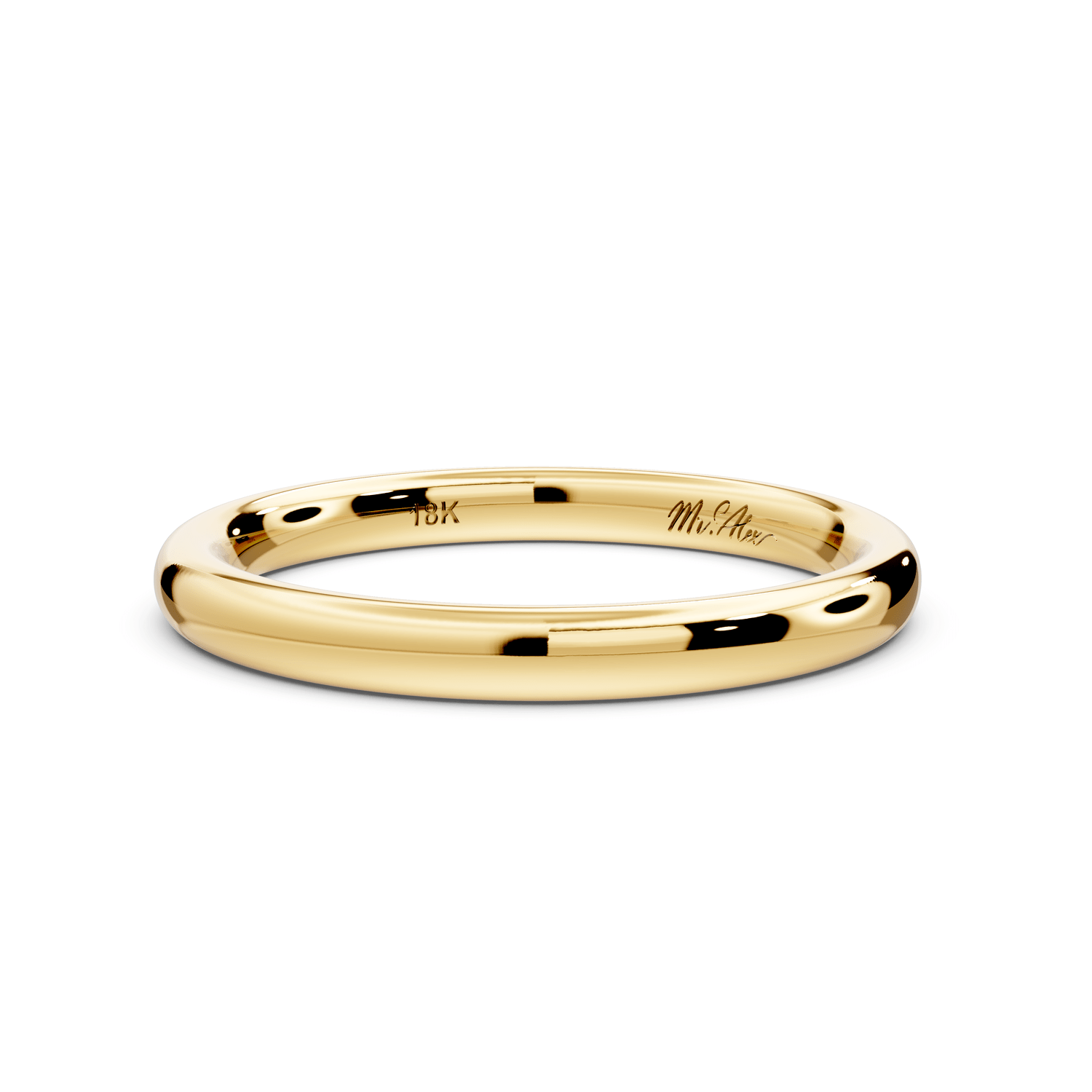 Eliana - 14k yellow gold Minimalist Domed Stackable Wedding Band - Mr. Alex Jewelry