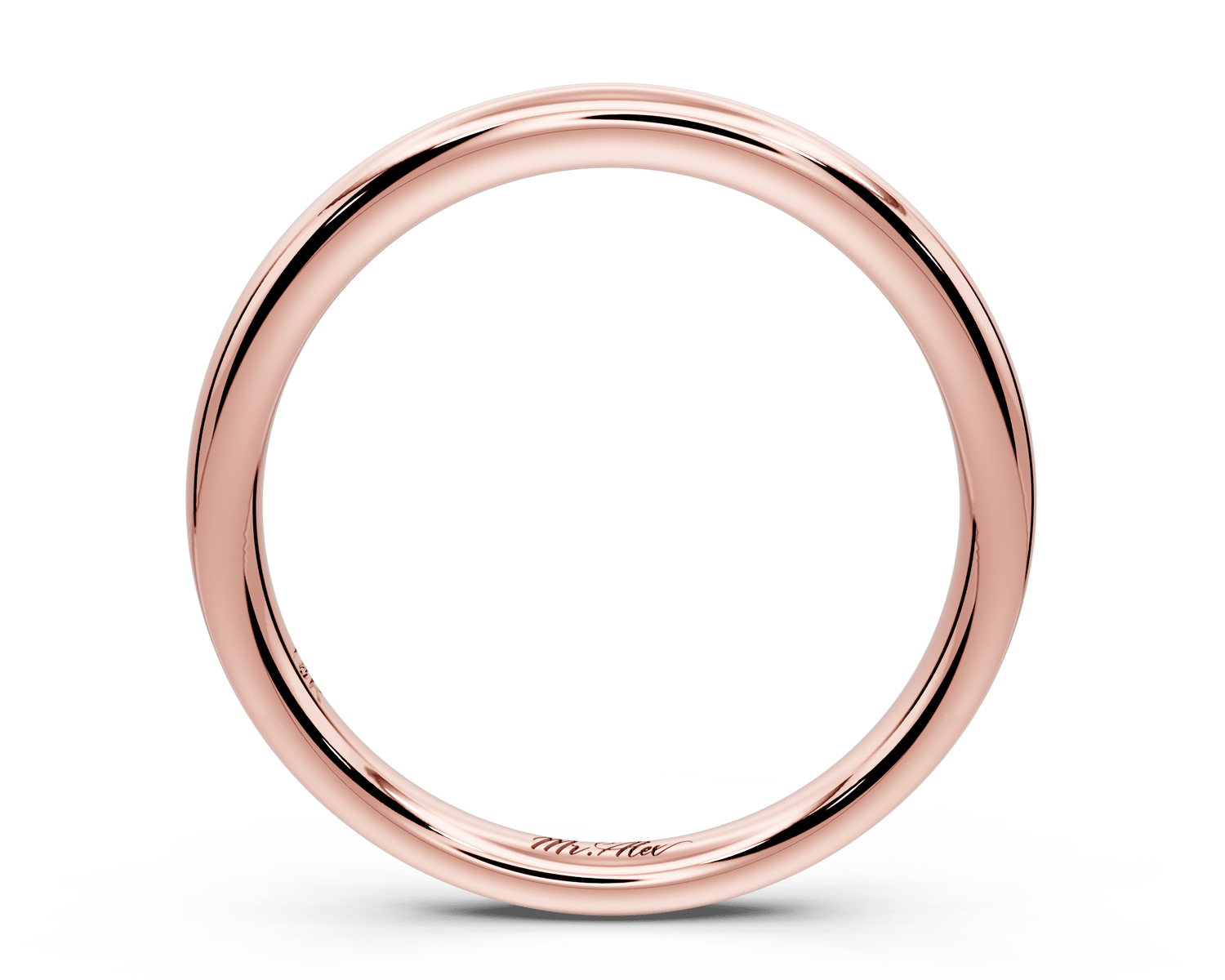 Eliana - 18k rose gold Minimalist Domed Stackable Wedding Band - Mr. Alex Jewelry
