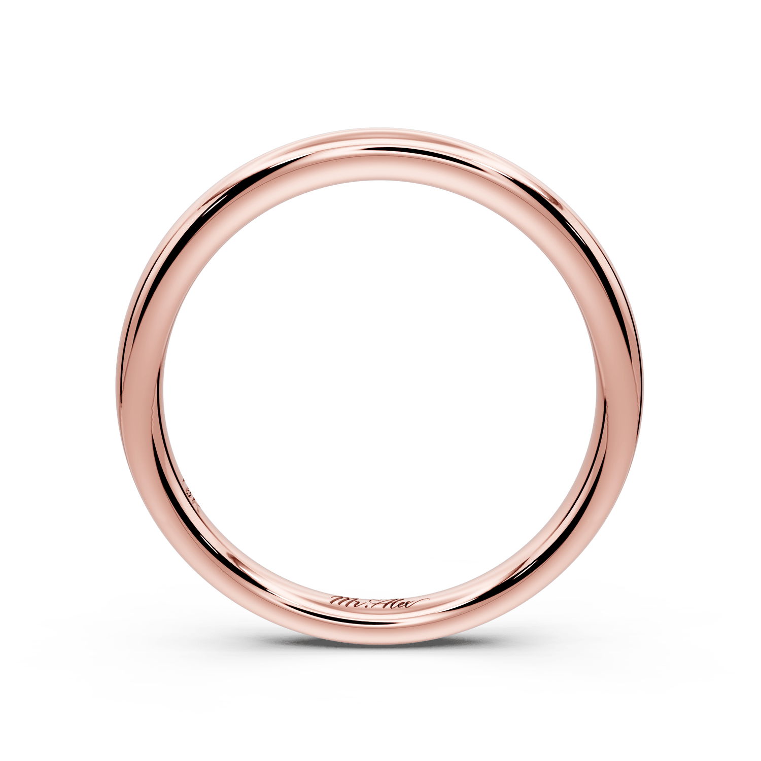Eliana - 18k rose gold Minimalist Domed Stackable Wedding Band - Mr. Alex Jewelry