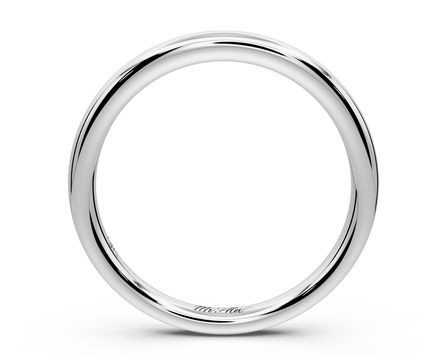 Eliana - 18k white gold Minimalist Domed Stackable Wedding Band - Mr. Alex Jewelry