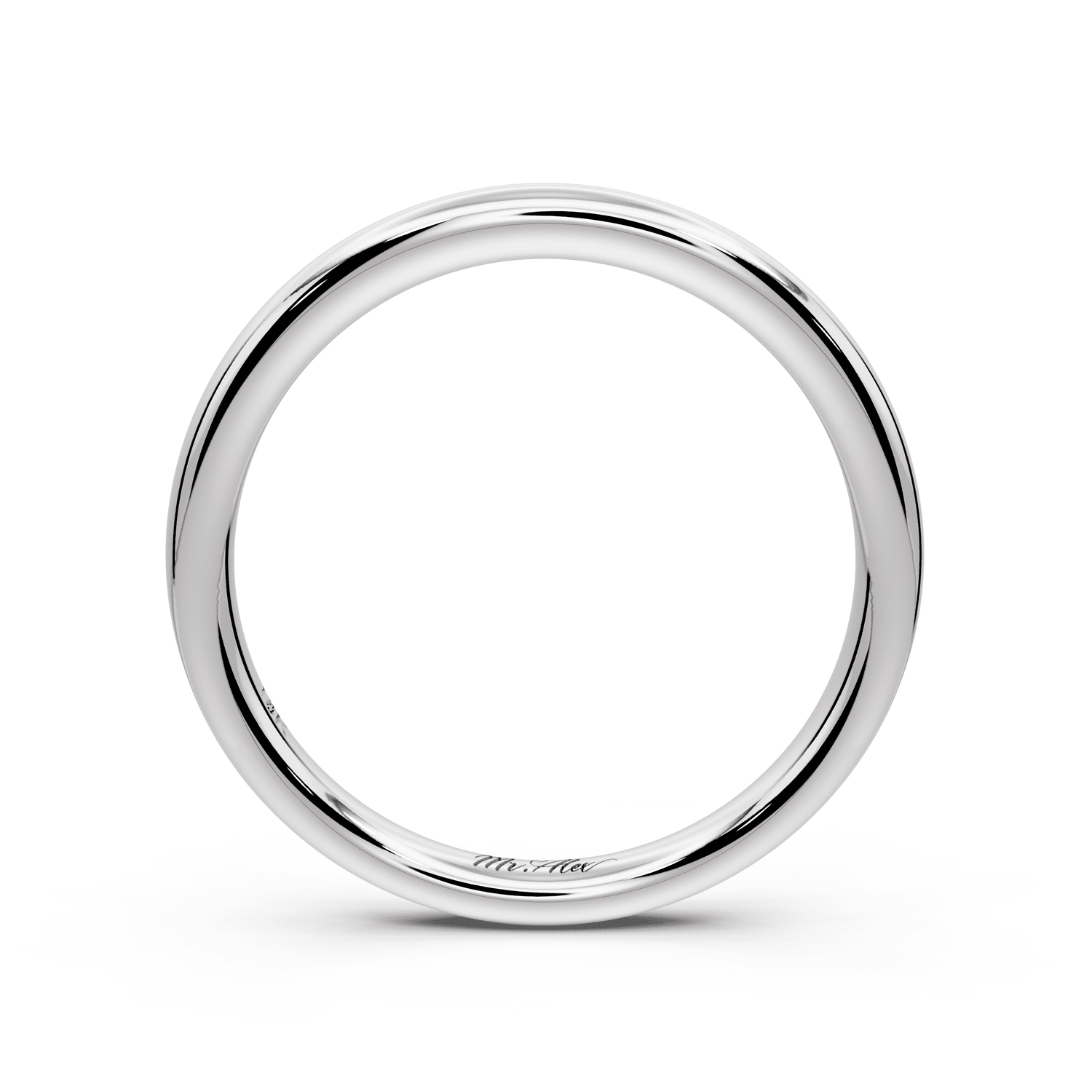 Eliana - 18k white gold Minimalist Domed Stackable Wedding Band - Mr. Alex Jewelry