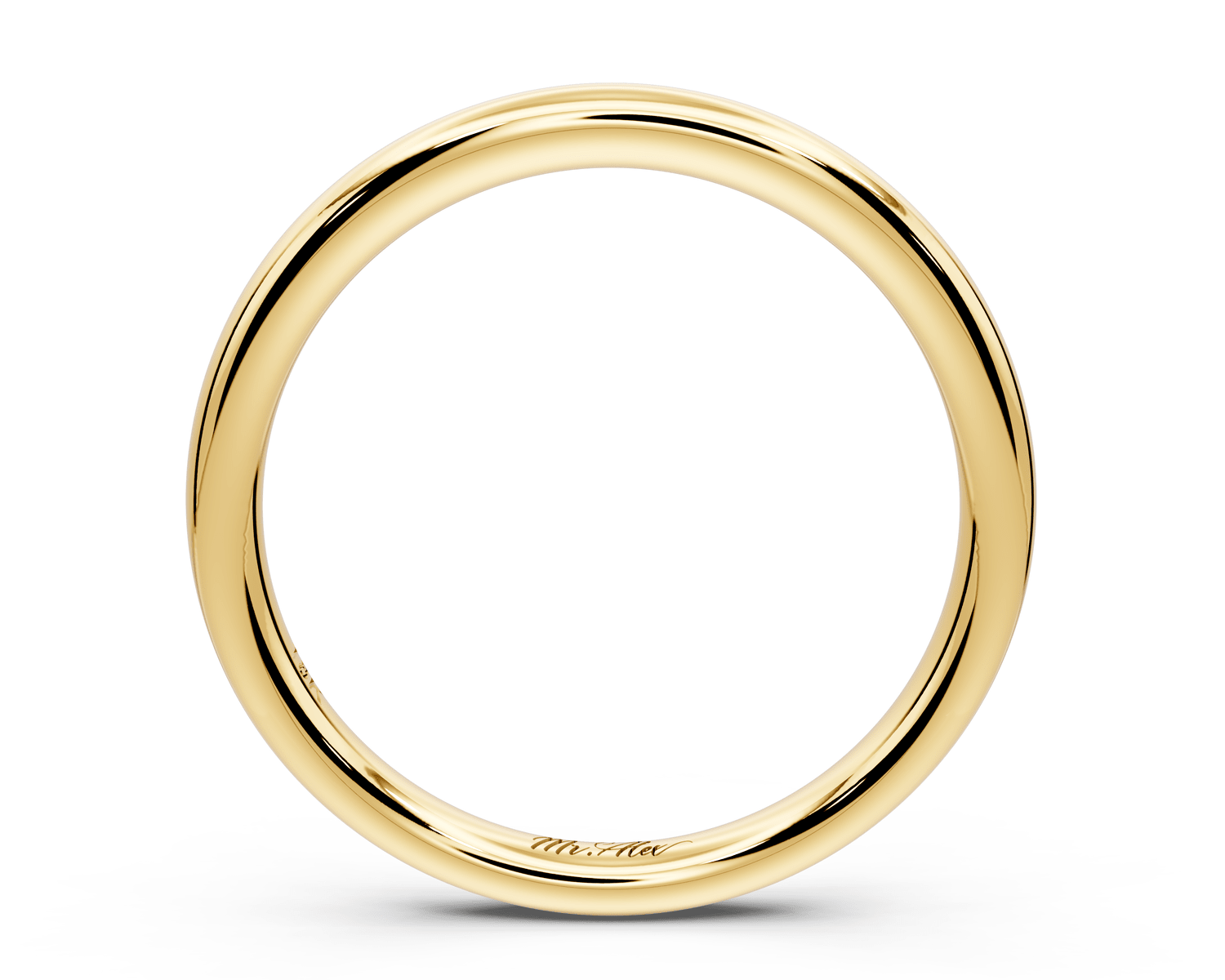 Eliana - 18k yellow gold Minimalist Domed Stackable Wedding Band - Mr. Alex Jewelry