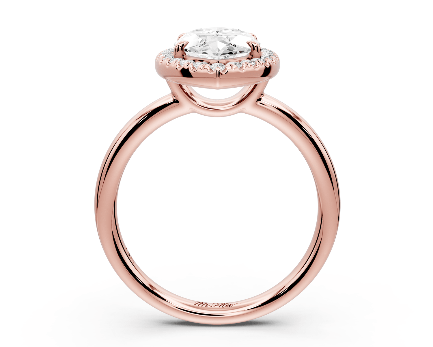 Eliana - 2ct 14k rose gold marquise diamond with halo engagement ring - Mr. Alex Jewelry